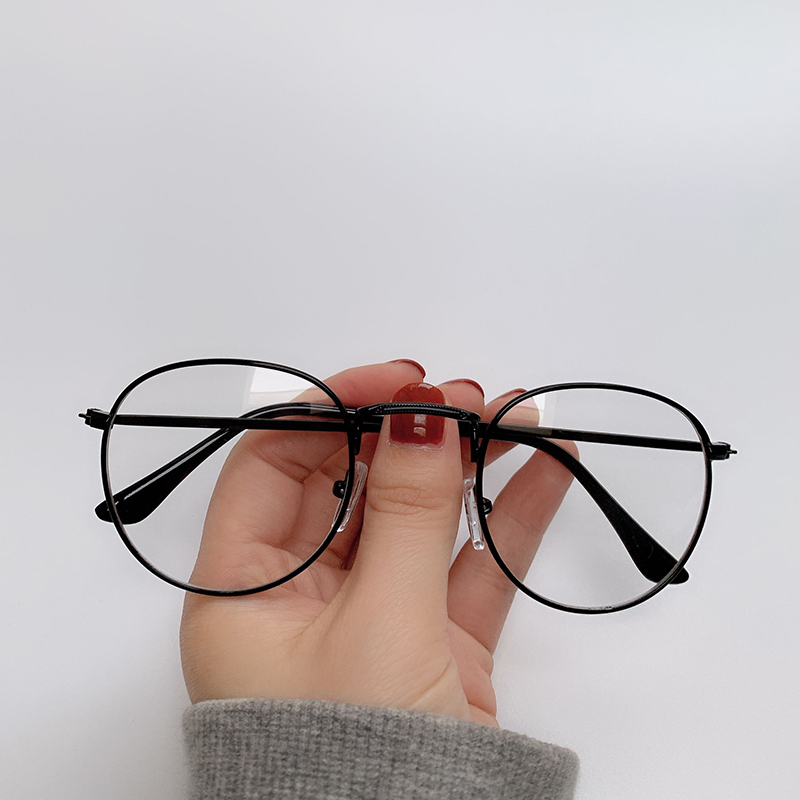 Frau Brille Optische Rahmen Metall Runde Brille Rahmen Klare linse Eyeweare Schwarz Silber Gold Brillen Oval
