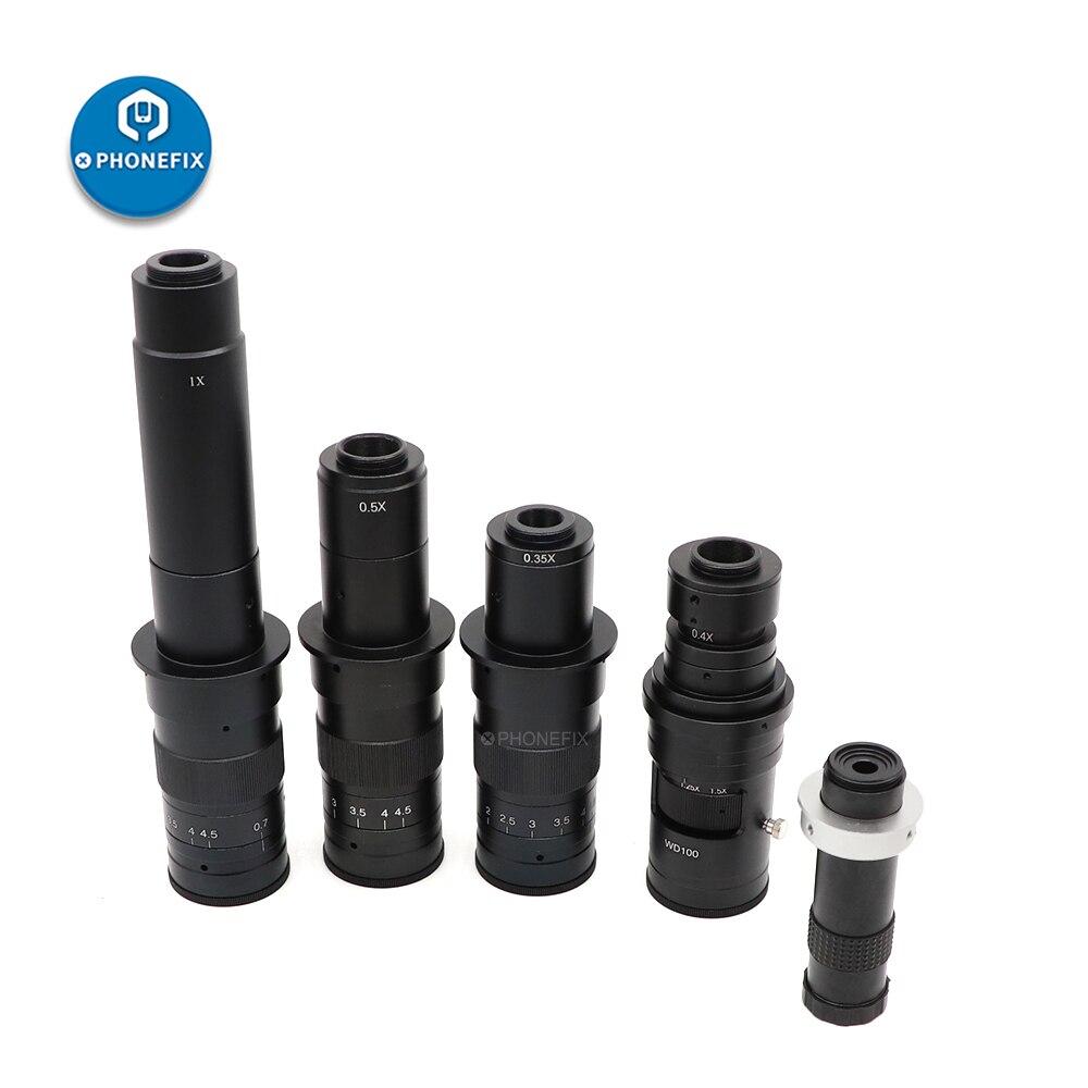 Adjustable Magnification 120X 130X 180X 200X 300X Zoom C Mount Lens Industry Video Microscope Camera for phone PCB SMD Soldering