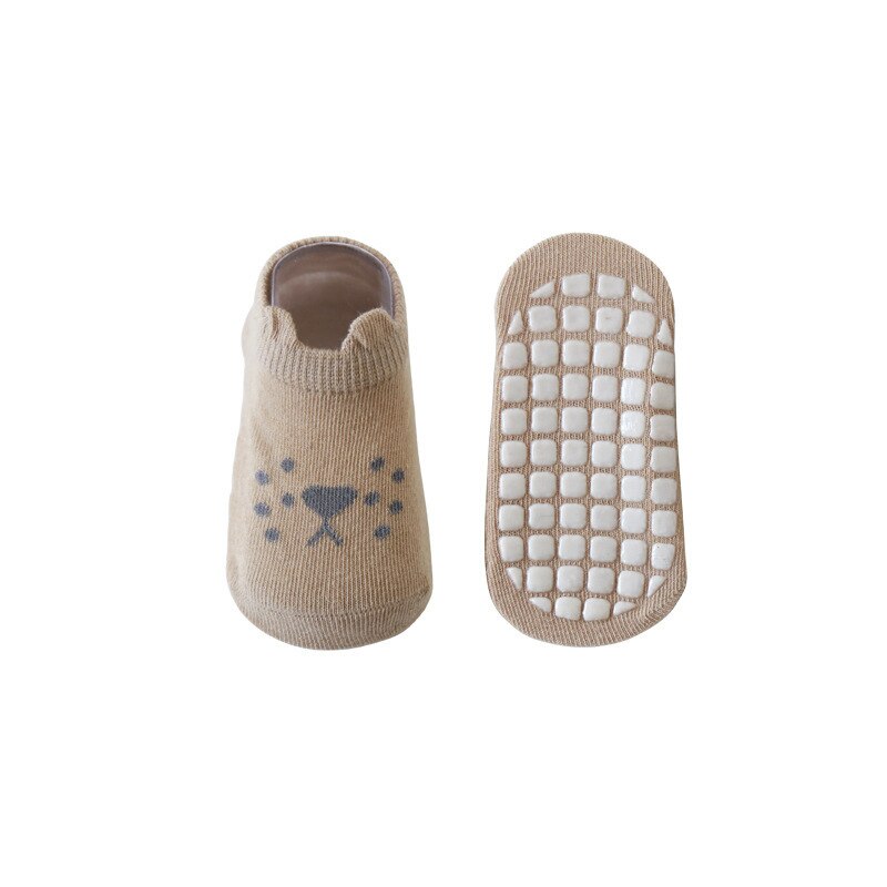 Wecute Indoor Babysokjes Voor 0-3years Baby Meisje Jongens Vloer Antislip Sokken Gekamd Katoen Zachte Comfortabele Kinderen Kawai sokken: Bruin / S for 0-1Y