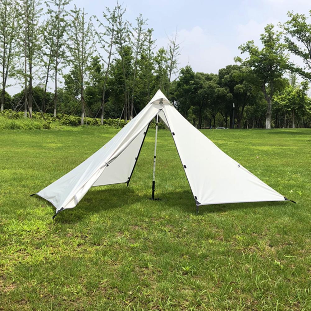 Ultralight Waterproof Two-Layer Pole-less Trekking Pole Pyramid Tent Non-pole Portable Camping Pyramid Tent Ultra Light Tent