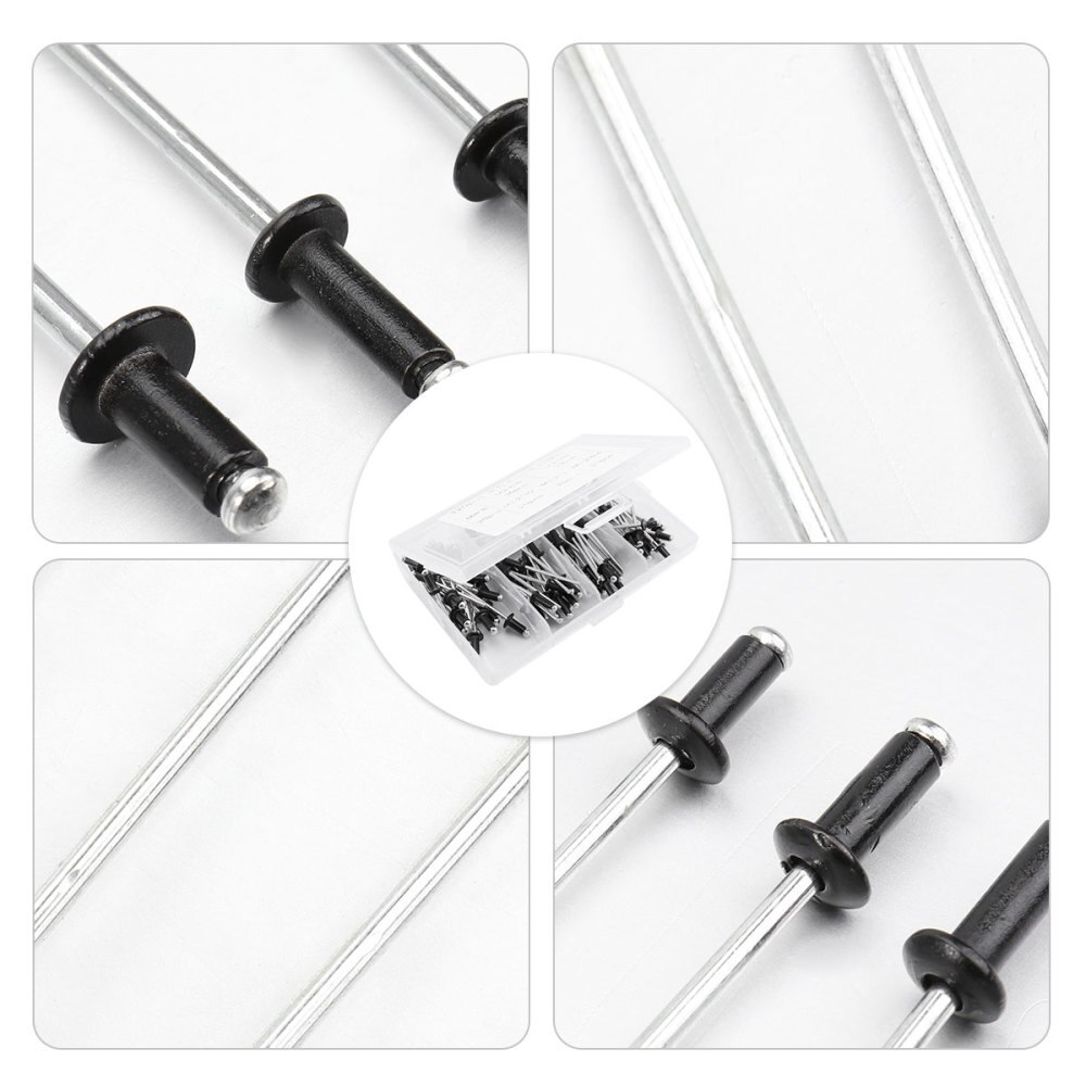 120 stuks/set  m2.4 m3.0 m3.2 zwarte aluminium blindklinknagels nageldecoratie klinknagels bevestigingsmiddelen voor meubels assortimentsset