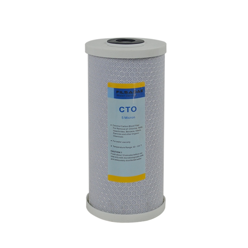 10-Inch Whole House Big Blue Carbon Block Water Filter 5 Micron Coconut Shell 4.5" OD x 10" CTO Jumbo