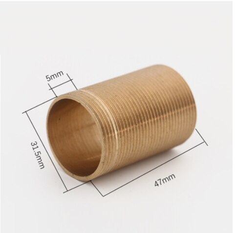 10Pcs/Lot Solid Brass Full Threaded Pipe Fitting Faucet Nipple Extension 32mm 37mm Reducer: 32MM L47MM