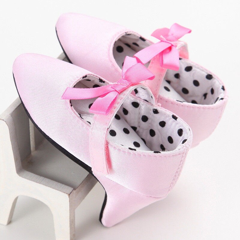 Baby pige sko med høje hæle til fotos bowknot dejlig afslappet prinsesse toddler bowknot baby casual sko: -en / 7-12 måneder
