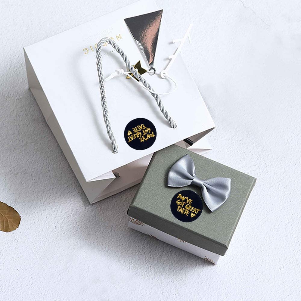 Je Hebt Grote Smaak Stickers Zwarte Achtergrond Goudfolie Visitekaartje Dank U Stickers 500 Stuks Etiketten Stickers