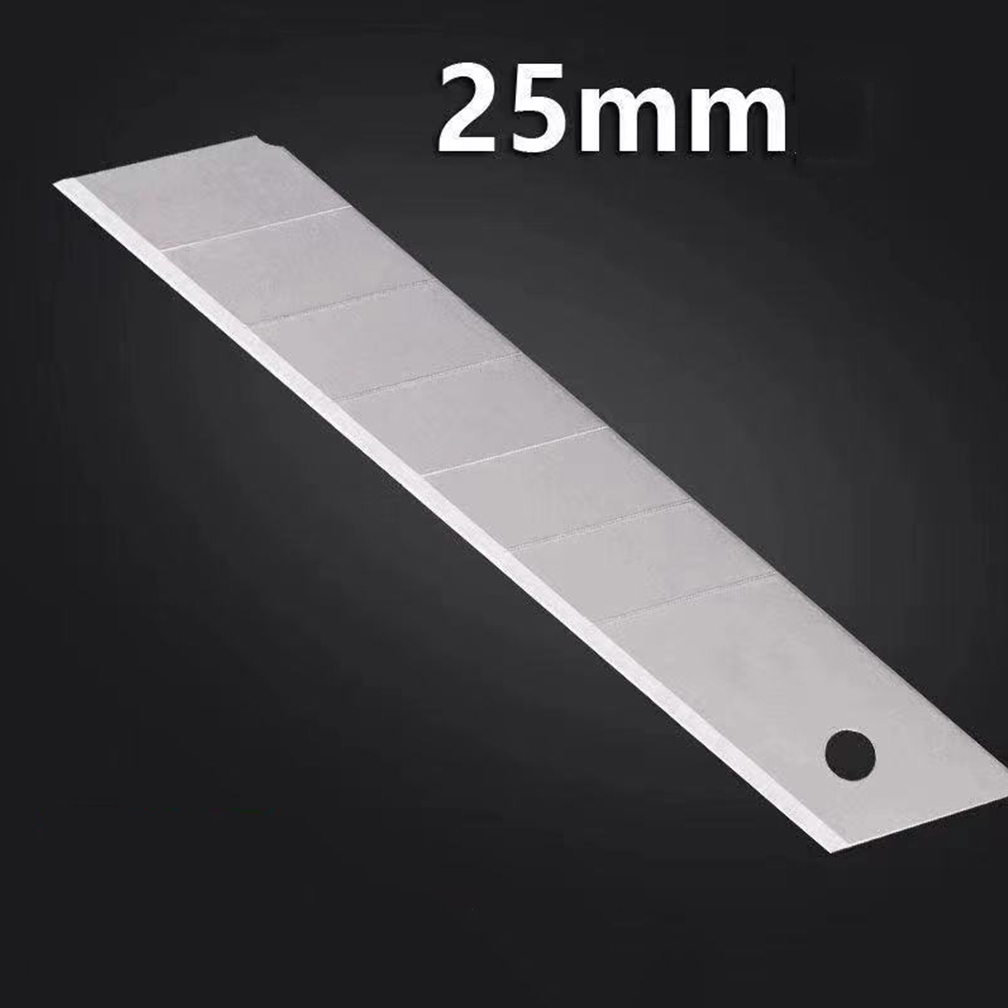 Cuchilla de repuesto para cuchillo utilitario, herramienta Industrial de corte de calcomanías, caja de papel artesanal, arte para el hogar, escuela, 50 piezas, 25mm