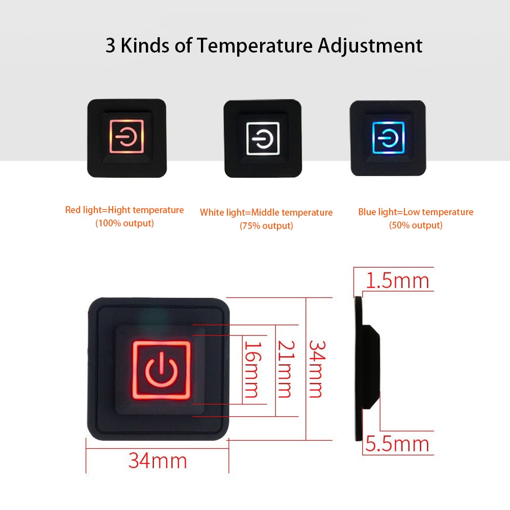 USB Charged Clothes Heating Pad 5V Electric Heating Sheet With 3 Gear Adjustable Temperature Heating Warmer Pad For Vest Jacket