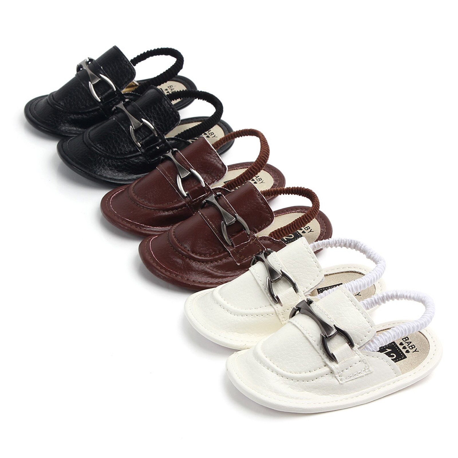 Bebê & roupas infantis bebê meninos meninas sandálias de couro, anti-deslizamento sola macia sapatos planos fechados-dedo do pé da criança primeiros caminhantes