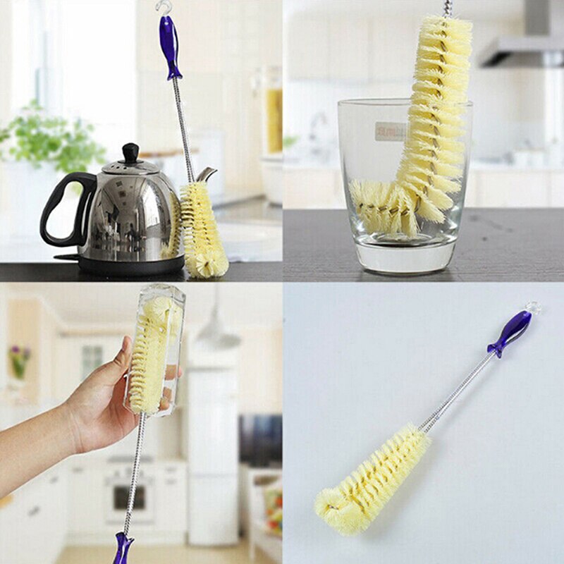 40CM Plastic Long Handle Flexible Bottle Thermos Cleaning Brush Kitchen Thermos Teapot Cleaner Tool 40*6*5.5cm