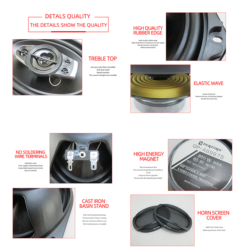 6x9 inch 2 STKS 1300 W (2X650 W) coaxiale luidspreker Auto Hi-Fi Audio Full Range Luidspreker ﻿