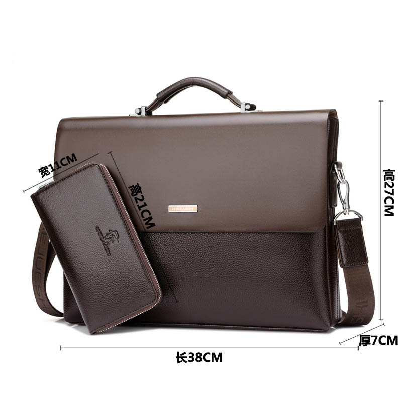 Men's Briefcase Portfolio Men's bag over the shoulder Laptop bags pu Leather Shoulder bag office Belt bag Messenger