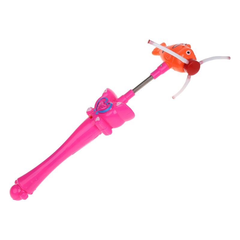 Rueda giratoria de viento con luz Flash para niños, juguete de música luminosa, palo mágico de mariposa, , 1 unidad