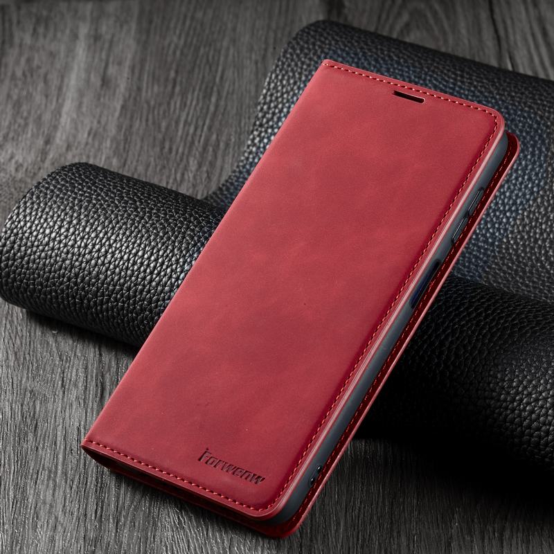 サムスンギャラクシーA13三星A13 4グラム5グラムケース高級革財布ストンスタンドcoque: For Samsung A13(4G) / Red