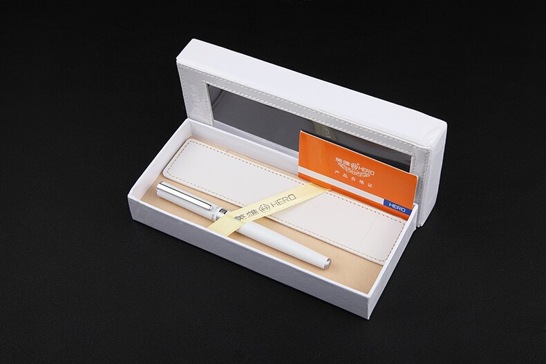 HERO 1601 fountain pen. Ink pen. Office stationery. 0.38mm 0.5mm nib. High-end pen. Boutique box packaging Free DIY build only: White