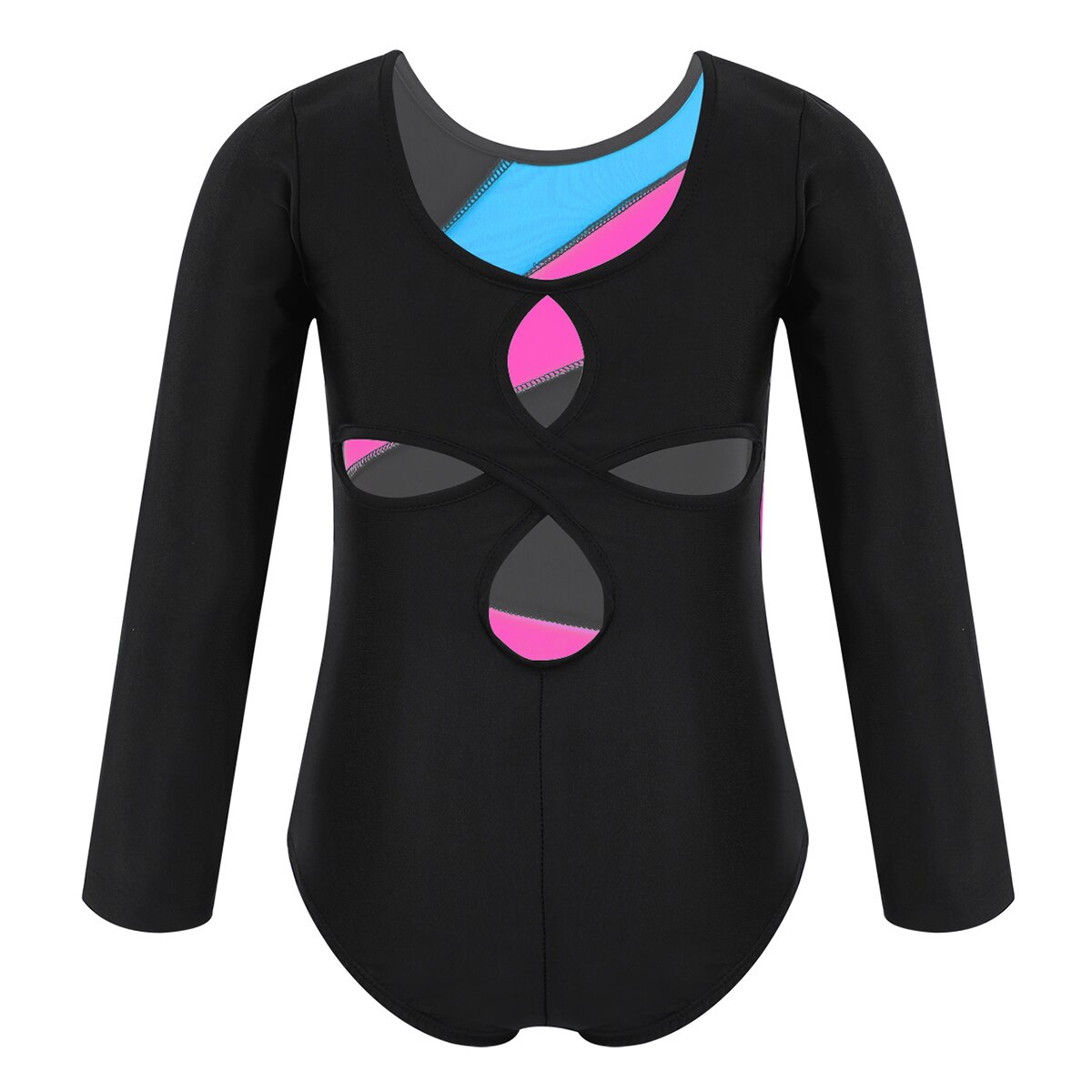 Kindergympakjes voor meisjes ballet lange mouwen kleurblok uitsparing rug ballerina jurk kinder jumpsuit turnpakjes meisjes