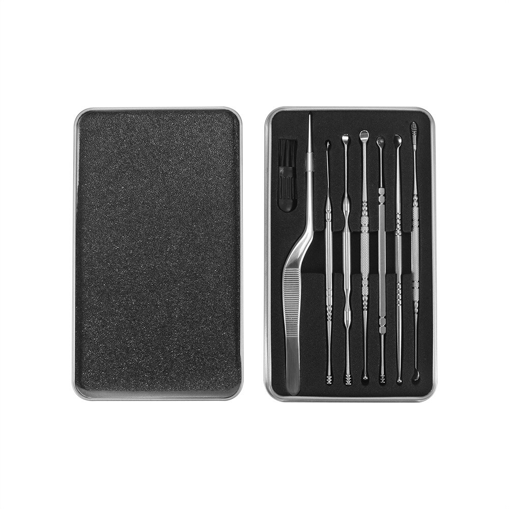 7 Stks/set Ear Wax Pickers Rvs Earpick Wax Remover Oor Pick Schoner Oor Schoner Lepel Care Ear Clean Tool: Default Title