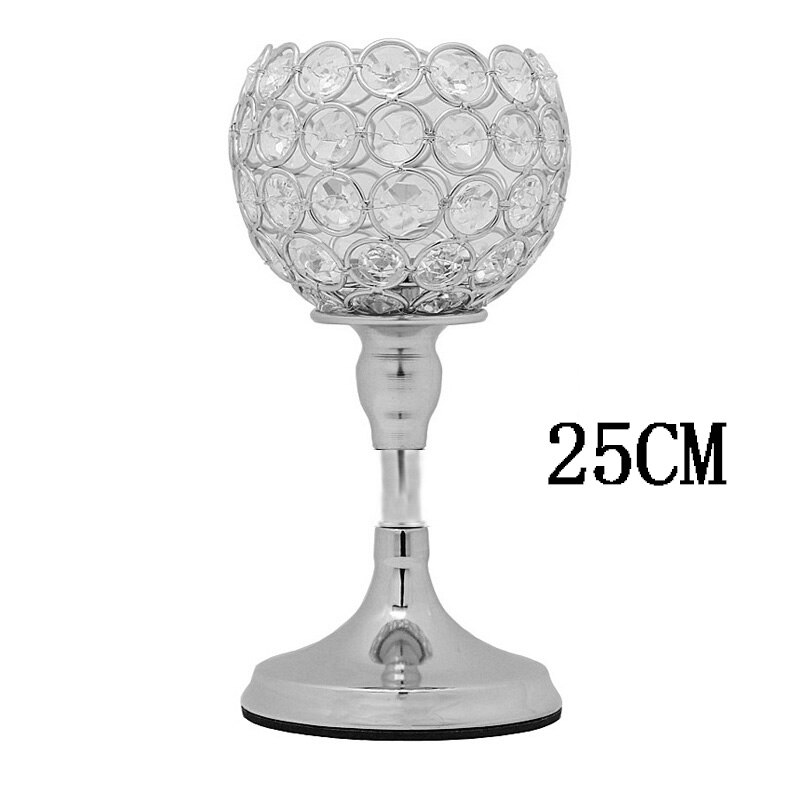 Candelabro de cristal para mesa de comedor, candelabros de Metal para decoración de bodas, Navidad y Halloween, 1 unidad: 25CM