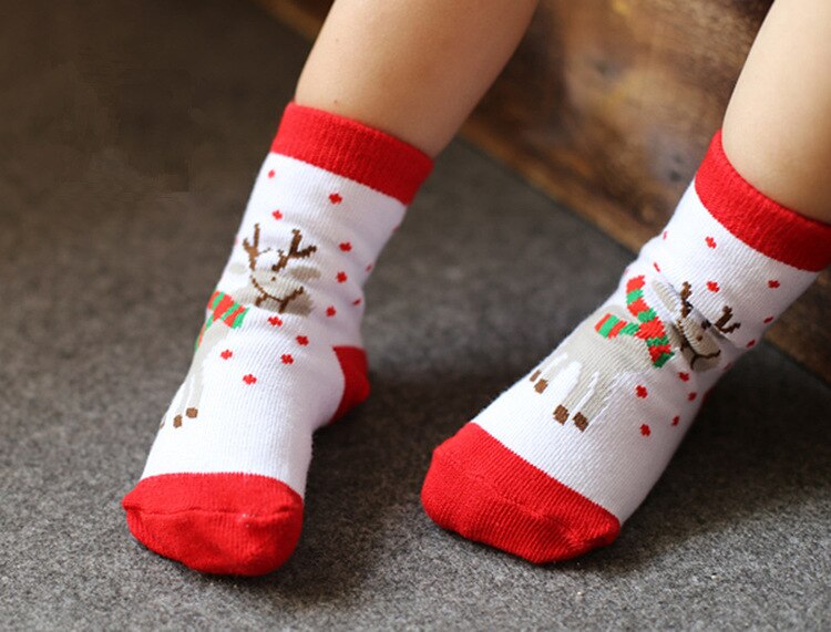 Chaussettes bébé pour le jour de noël, chaussettes enfants en coton pour l'automne hiver 1-10 ans chaussettes enfants