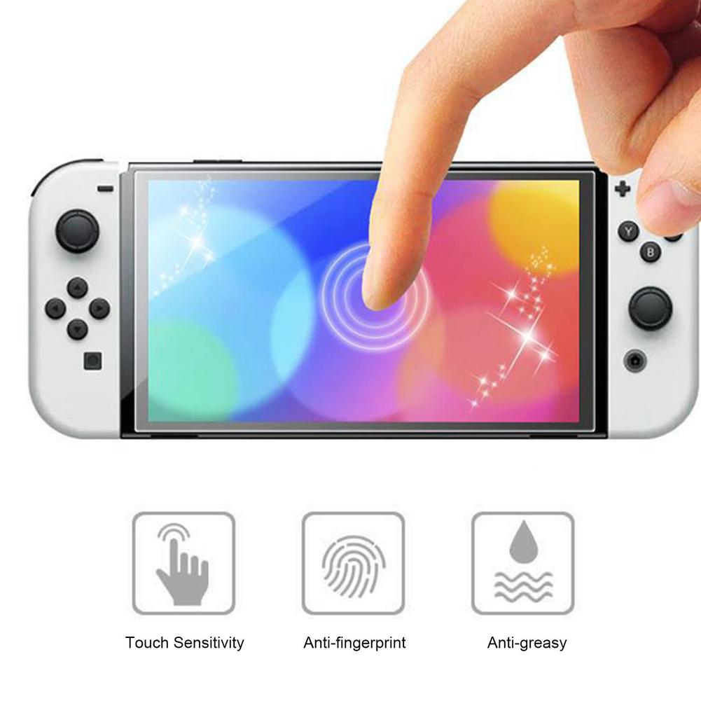Transparency Tempered Glass Protective Film Cover Fit For Nintendo Switch OLED Game Console Screen Protector Accessories