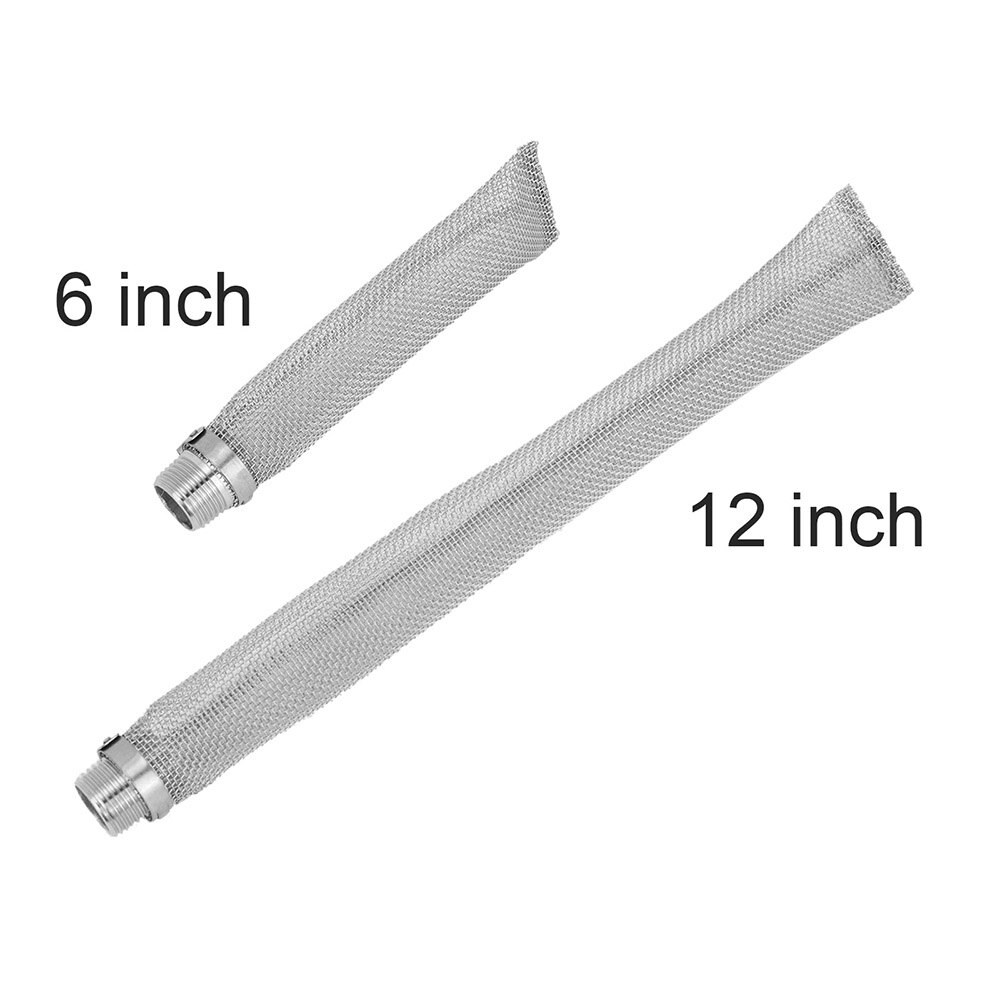 Filtre à bière réutilisable en acier inoxydable, 6/12 pouces, filtre Bazooka en maille Durable pour la maison, outil de Bar de brassage