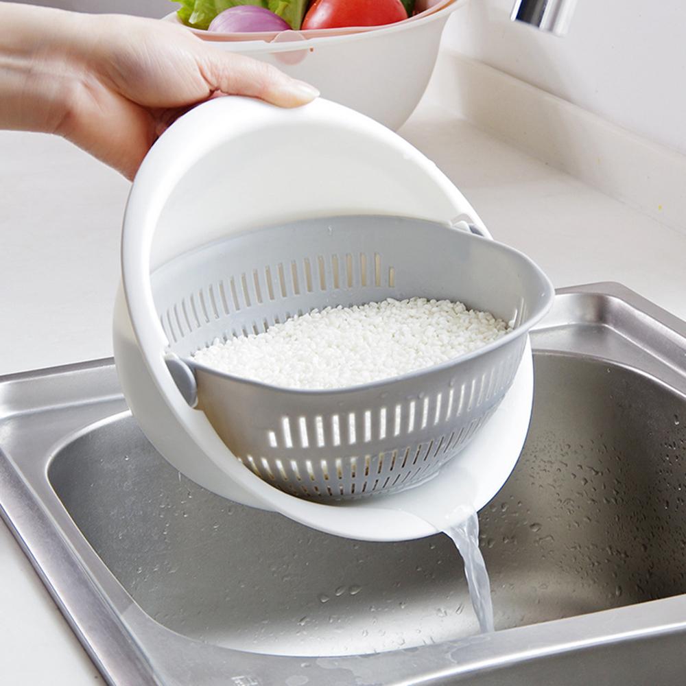 Portable detachable double-layer hollow fruit and vegetable cleaning drain basket Washed rice 30P