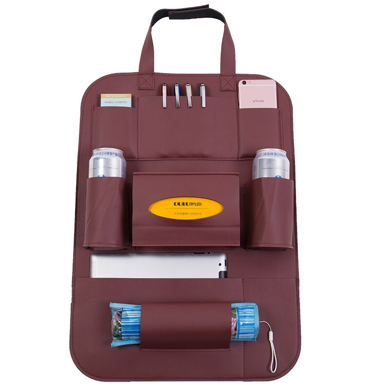 Sunveno Auto Achterbank Organisator Auto Seat Organizer Achterbank Opbergtas, Touch Screen, tablet Houder Te Organiseren Ipad Flessen: Wine red