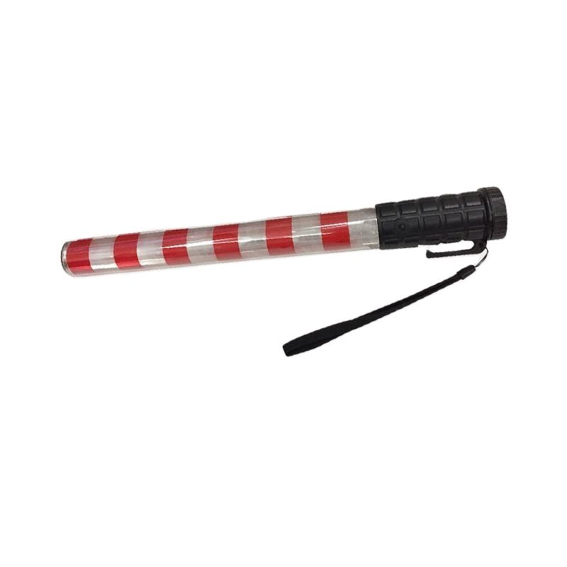 Bastón de tráfico de advertencia LED intermitente, tubo rojo y blanco recargable de 40CM, con botón e imán