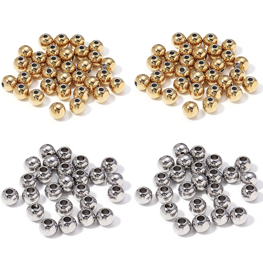 Stainless Steel Beads for Jewelry Making Loose Spacer Beads DIY Bracelet Necklace Bulk Supplies