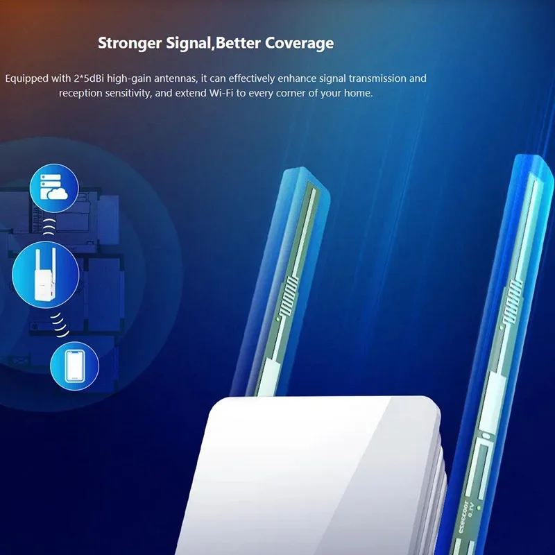 Tenda AX1500 WiFi 6 Extender Signal Booster Dual Band Gigabit Port Repeater Covers 1500sq.ft 30Devices AP Mode WPS Easy Setup
