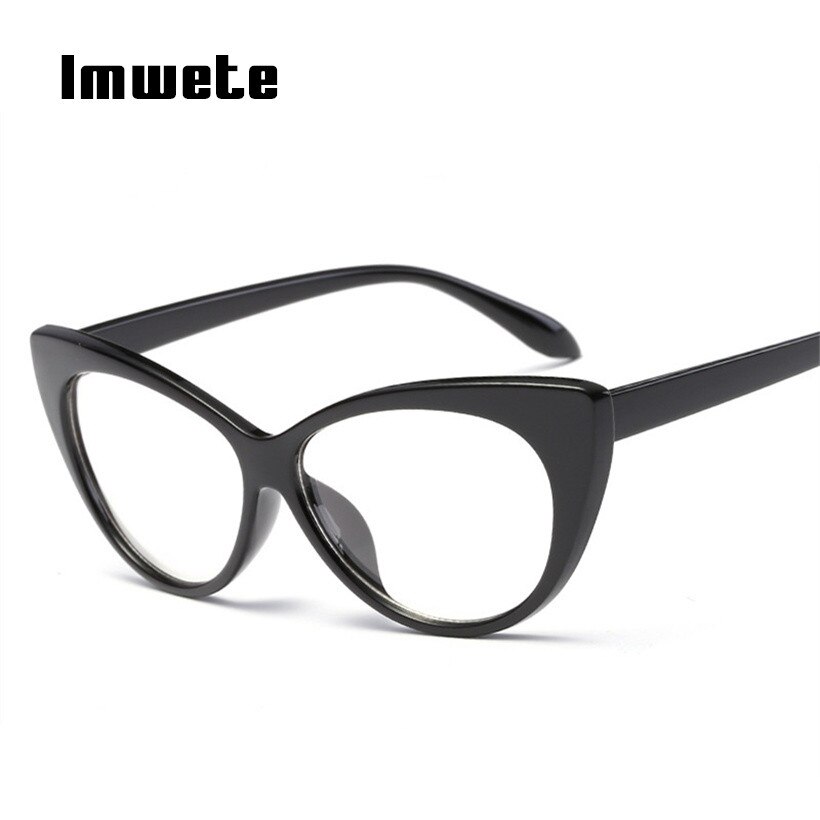 Imwete Classic Cat Eye Sunglasses Women Retro Sun Glasses Clear Lens Glasses Frame Katie Holmes Eyeglasses Curve Female