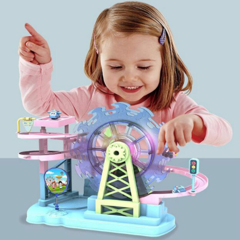 Elektrische Muziek Reuzenrad Speelgoed Kinderen Pretpark Tunnel Auto Roller Coaster Slide Geluid En Licht Speelgoed Voor kids