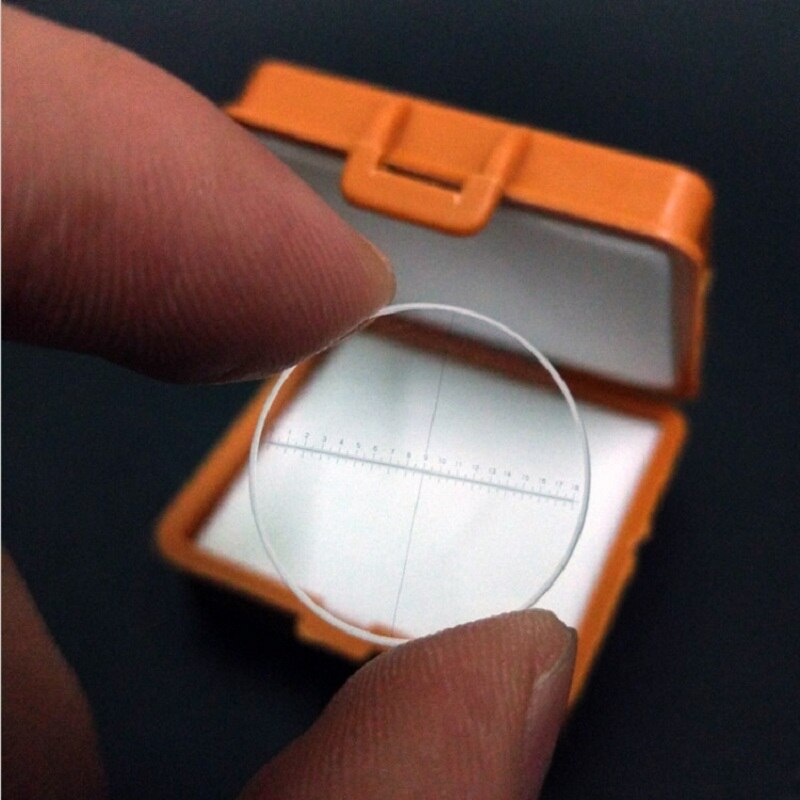 DIV 0.1 mm Eyepiece Micrometer for Microscope Ocular Reticle Vertical Line Horizontal Ruler 1-18 Diameter 20 mm Calibration