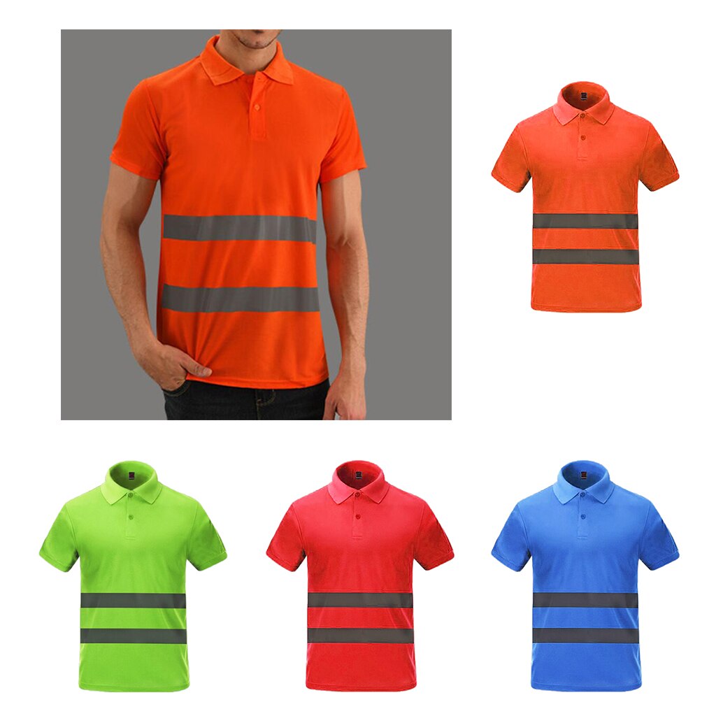Hi vis t-shirt reflekterende sikkerhedskortærmet høj synlighed
