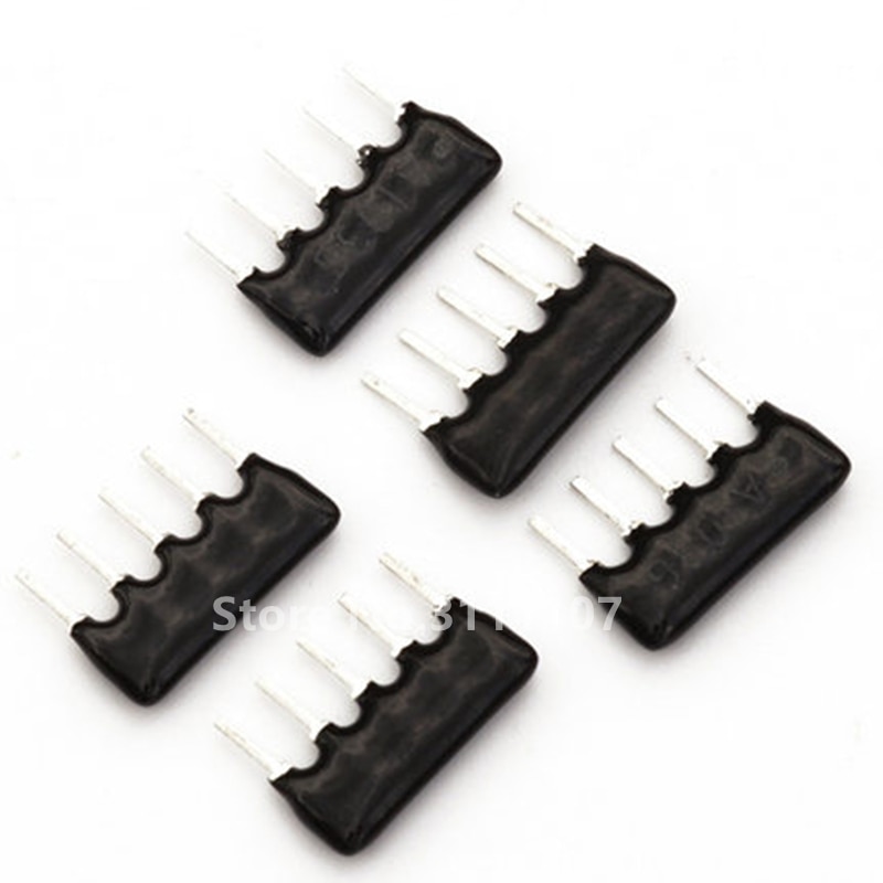 Resistencia de red, 5 pines, 10K, Ohm, A103J, 10KR, A05-103J, 50 unidades