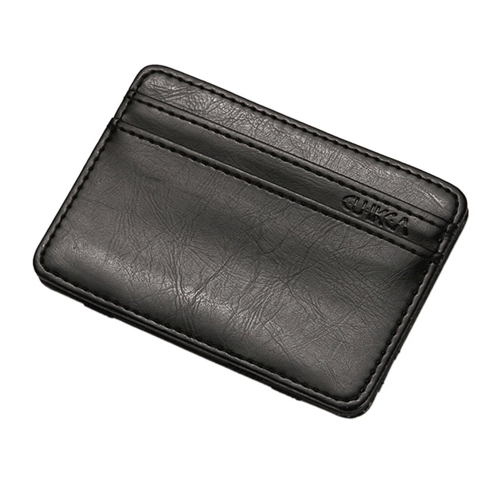 Men's Wallet Matte Leather Stitching Zipper Coin Purse Card Pack Classic European And American: Black