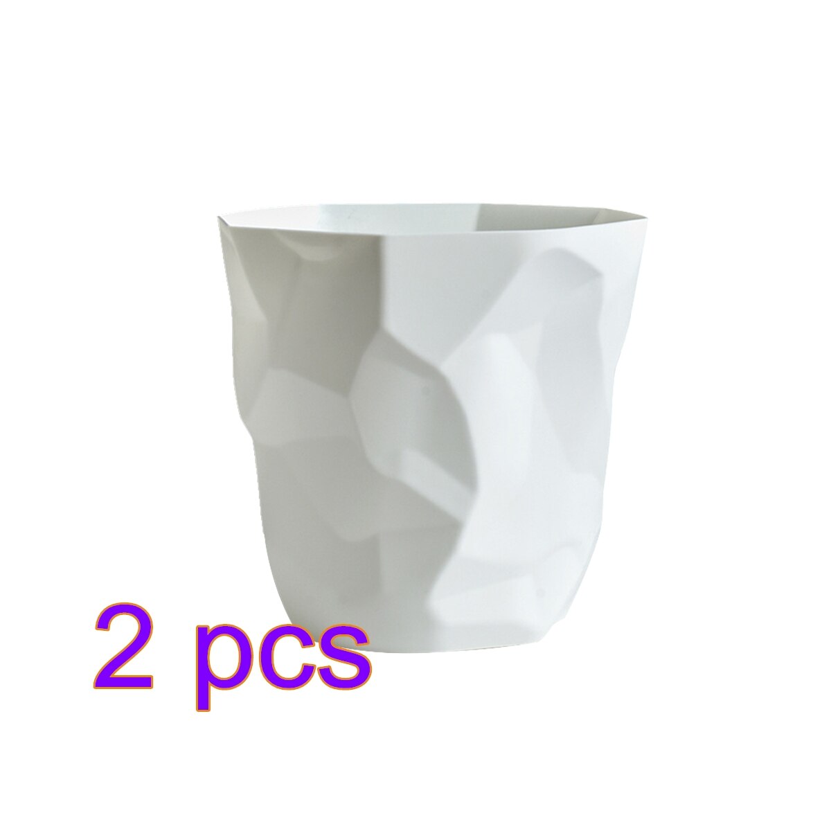 Creatieve Afvalbak Gevouwen Onregelmatige Zonder Cover Prullenbak Woonkamer Keuken Badkamer Opslag Emmer Kantoor Prullenbak: 2pcs white