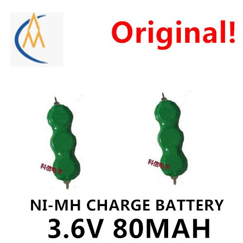 2Pcs Brand En Authentieke Ni-Mh Knop Type Oplaadbare Batterij/Knop 80Mah 3.6V Backup Met Lassen been