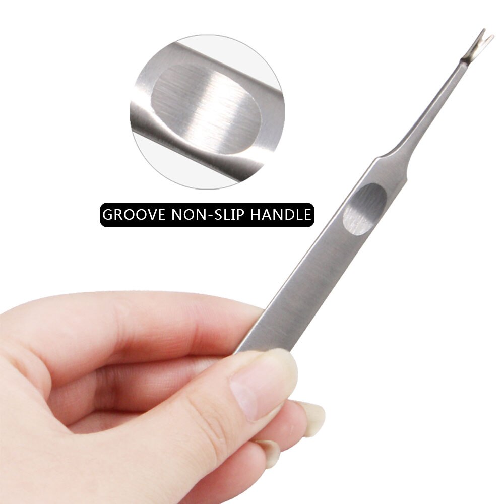 Dighealth – dissolvant de peau morte en acier inoxydable, outil de manucure et pédicure, poussoir à cuticules, coupe-fourchette, Nail Art