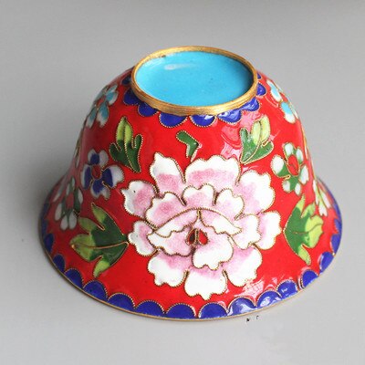 Chinese stijl oude Beijing craft cloisonne 4 inch water kom decoratie: Rood