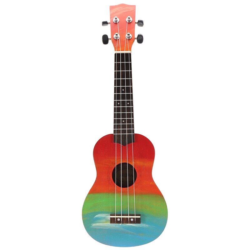 Ukulele Hand-Painted Combo 21 Ukulele Black Soprano 4 Strings Uke Bass Stringed Musical Instrument Perfect for Beginners