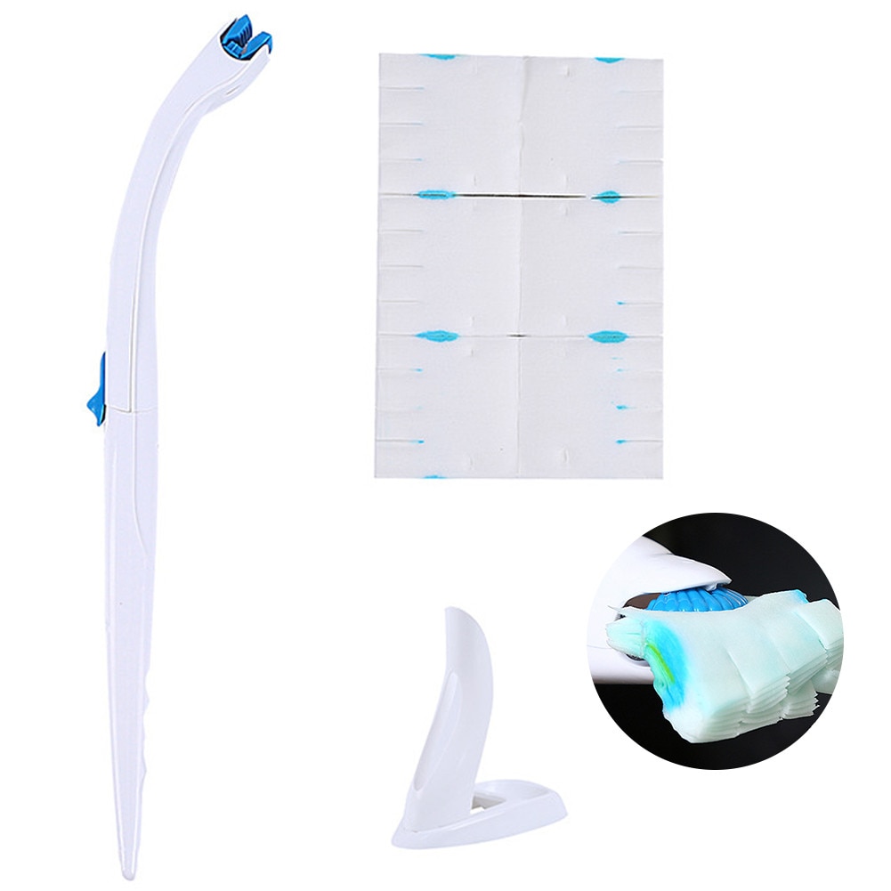 Disposable Toilet Brush Durable Efficient Toilet Wand Kit with 12 Disinfecting Refill Heads Disinfecting Toilet Cleaning System