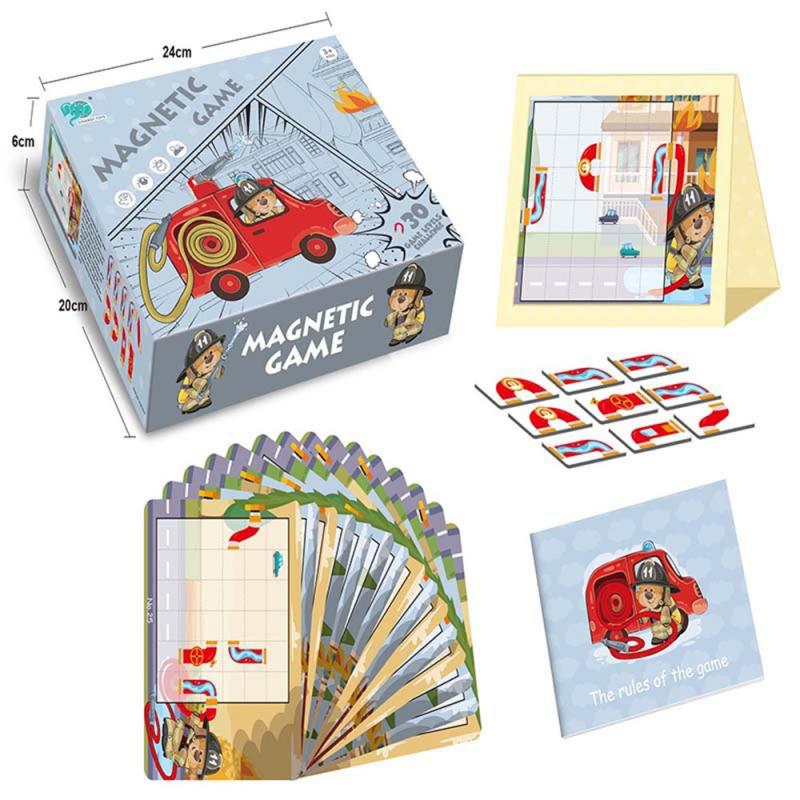 1Set Magnetische Puzzel Kleine Krokodil Baden Brandbestrijding Game Magnetische Puzzel Kinderen Speelgoed: 01