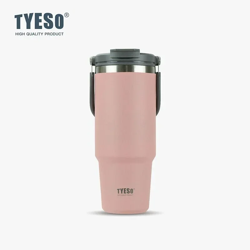 Tyeso bärbar bilkaffekopp rostfritt stål stor kapacitet isolering sportvattenkokare: Lila / 101-200ml