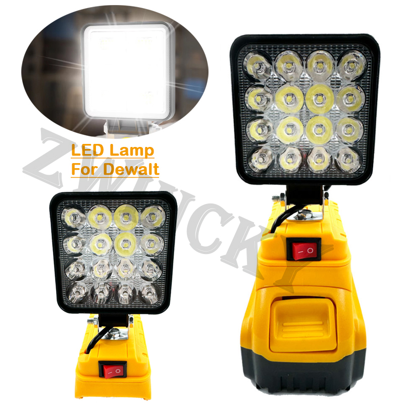 Lámpara inalámbrica para exteriores, luz LED de trabajo portátil de 3 pulgadas para Dewalt, linterna con batería de 14,4 V-20V, lámpara de Camping, iluminación de emergencia