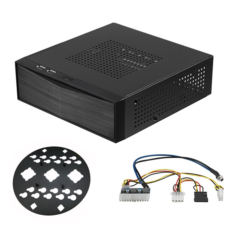 Mini ITX fallen + 84W 12V Energie Gremium HTPC Chassis USB 2,0 ITX Gehäbenutzen Industrielle Steuerung Chassis Mit zurück Halterung: Ursprünglich Titel