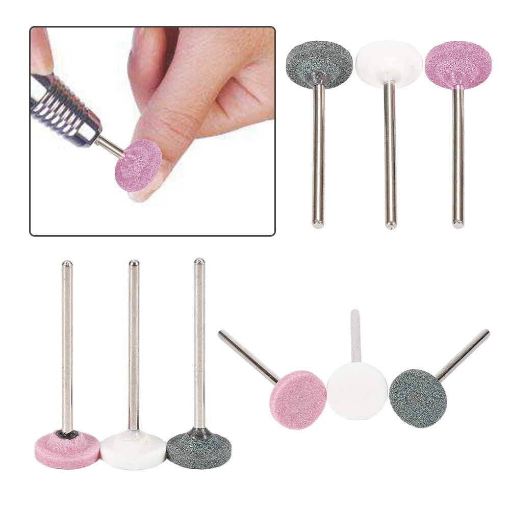 ELECOOL, fresa para uñas de carburo de silicio de 2,34mm con mango para pulir uñas, herramienta para manicura y pulido