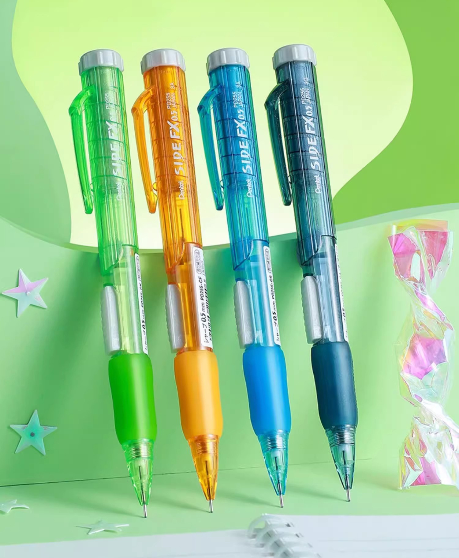1pc pentel mechanical pencils, 0,5mm pd255 drawing art supplies, office accessories, student school stationery, side press lead