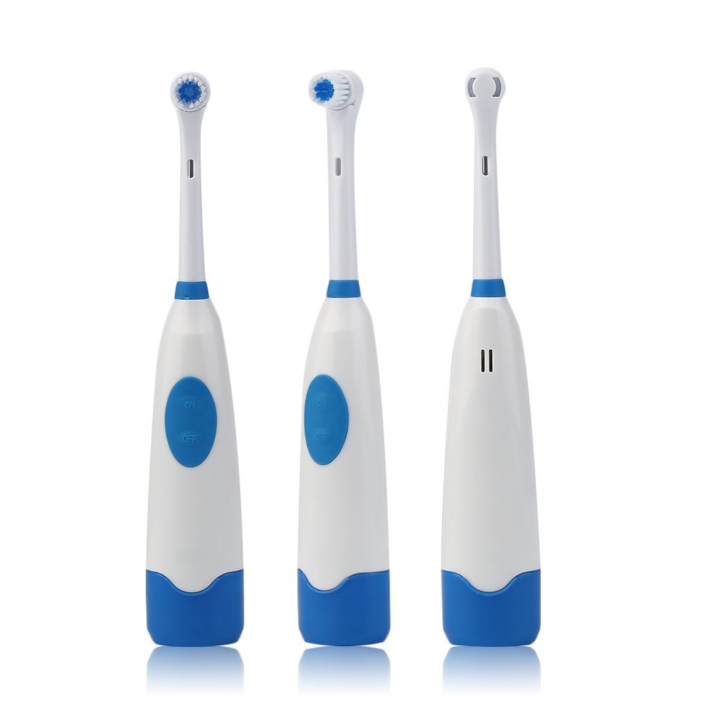 Portable Battery Operated Electric Toothbrush Set 1 Adult Toothbrush+3 Brush Heads Ultrasonic Sonic Rotary Electric Toothbrush