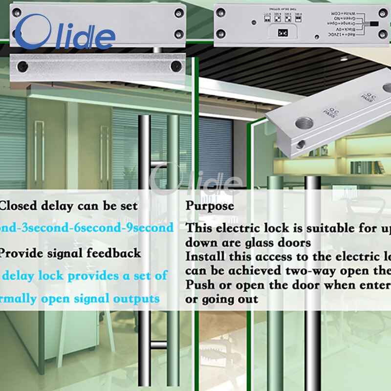 Cerradura eléctrica para puerta de vidrio sin marco, cerradura eléctrica para puerta sin marco cerradura electronica