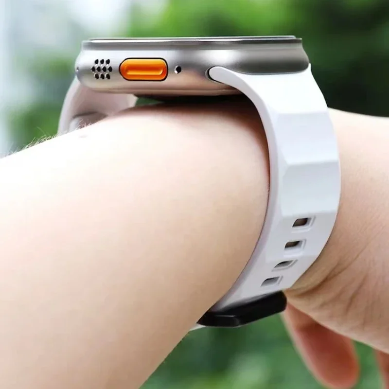 Sports Strap For Apple Watch Ultra2 49mm 10 42mm 46mm 9 8 7 45mm 41mm Silicone Bracelet band iWatch 6 5 4 SE 44mm 40mm 38mm Belt